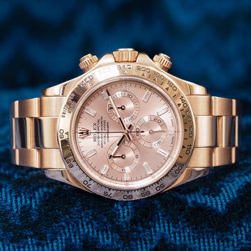 Rolex 2020 Daytona 116505 | Rose Gold Pink Dial w/ Baguette Markers |