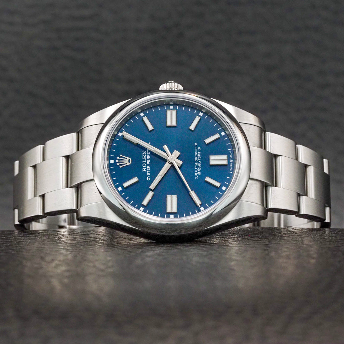 Rolex OP41 Blue Stick Dial 124300