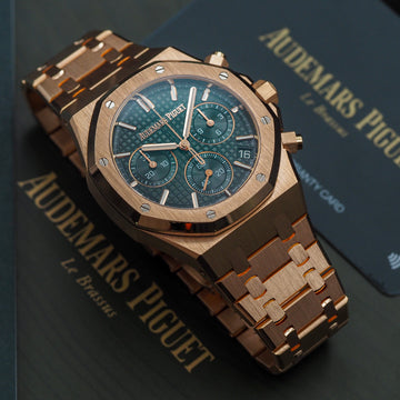 Audemars Piguet Royal Oak Chronograph Green Dial Rose Gold Full Set 26240OR.OO.1320OR.08