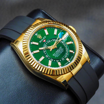 Rolex Sky-Dweller Yellow Gold - Green Dial Oysterflex