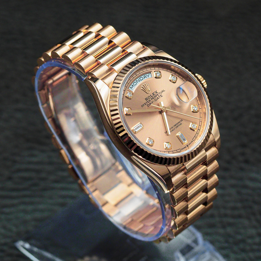 Rolex Day-Date 36 Everose Diamond 128235