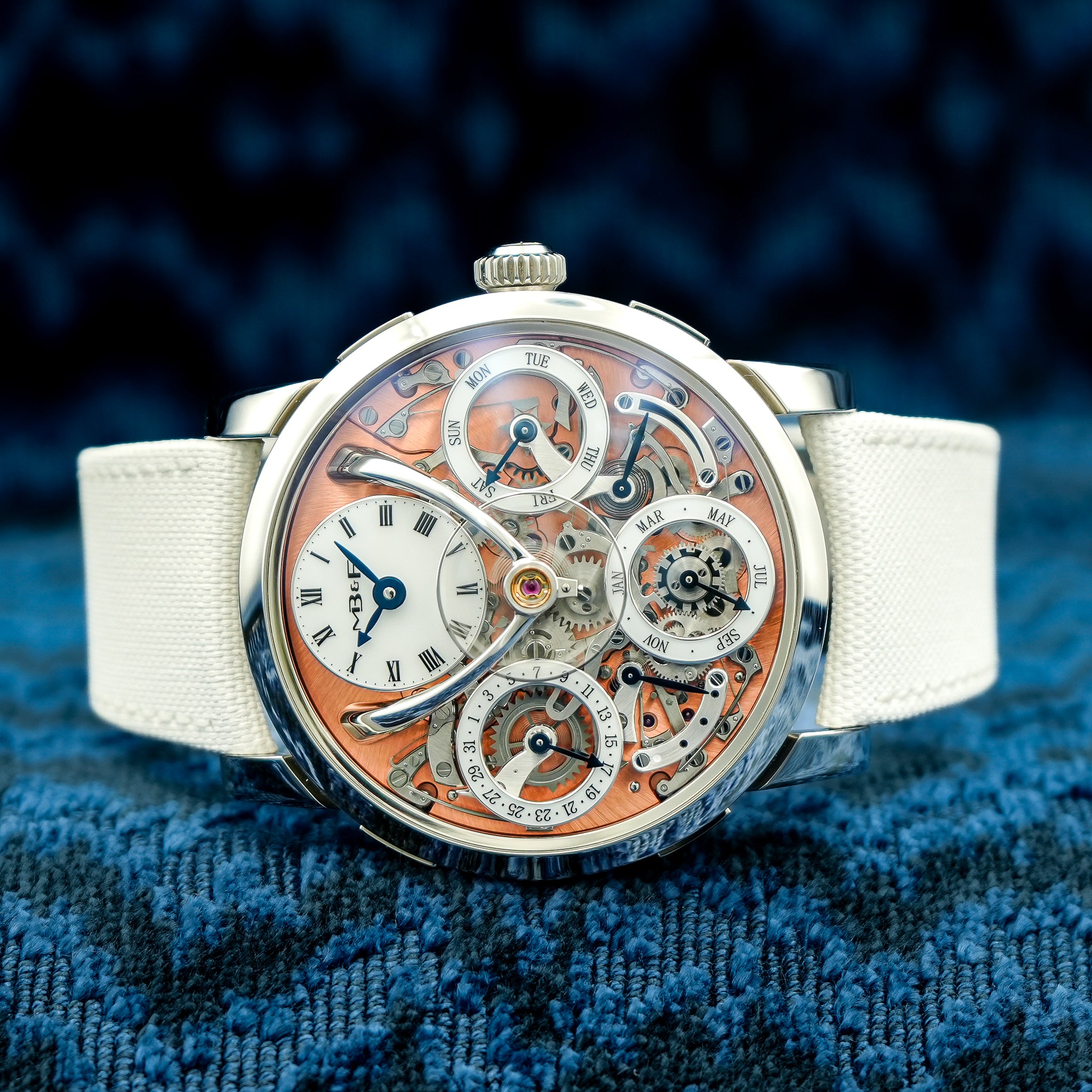 MB&F Legacy Machine Perpetual Steel Salmon Dial