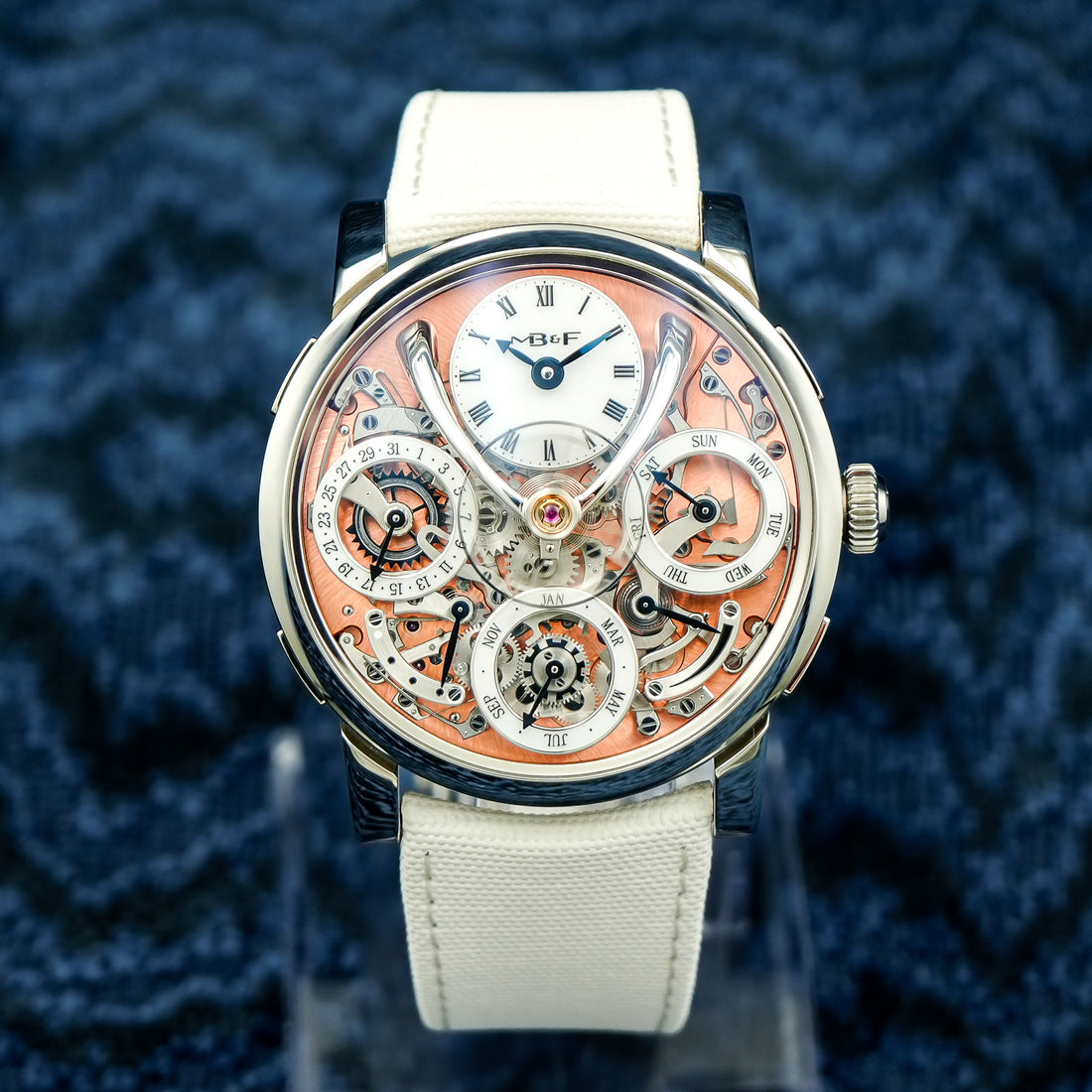 MB&F Legacy Machine Perpetual Steel Salmon Dial